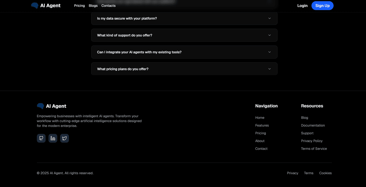 Pricing page screenshot